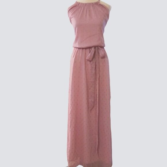 NWT Modcloth Illuminated Elegance Chiffon Halter Maxi dress - Picture 4 of 15